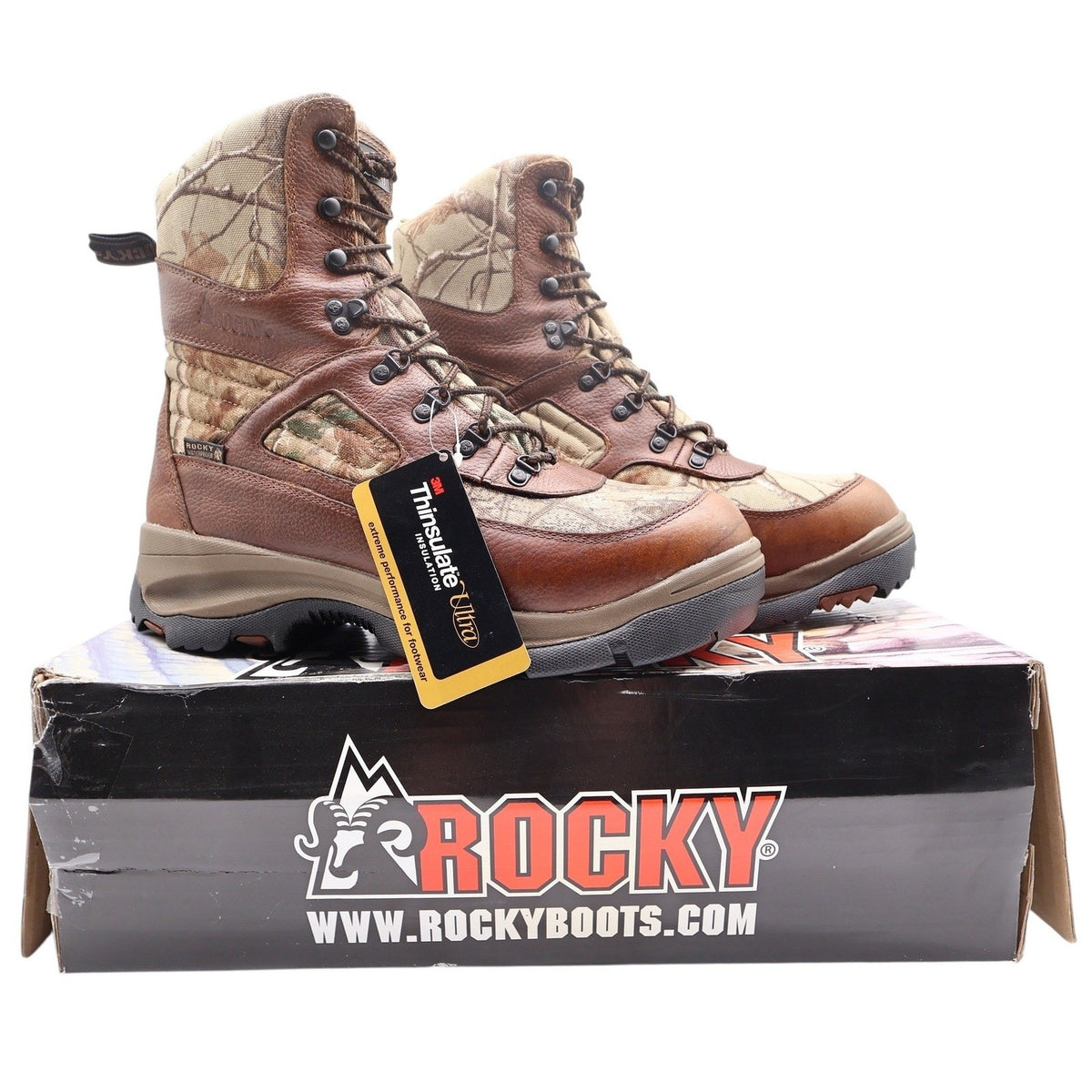 Rocky ErgoTuff Hunting Boots Mens 10.5M Camo Waterproof Insulated NIB - take2supply