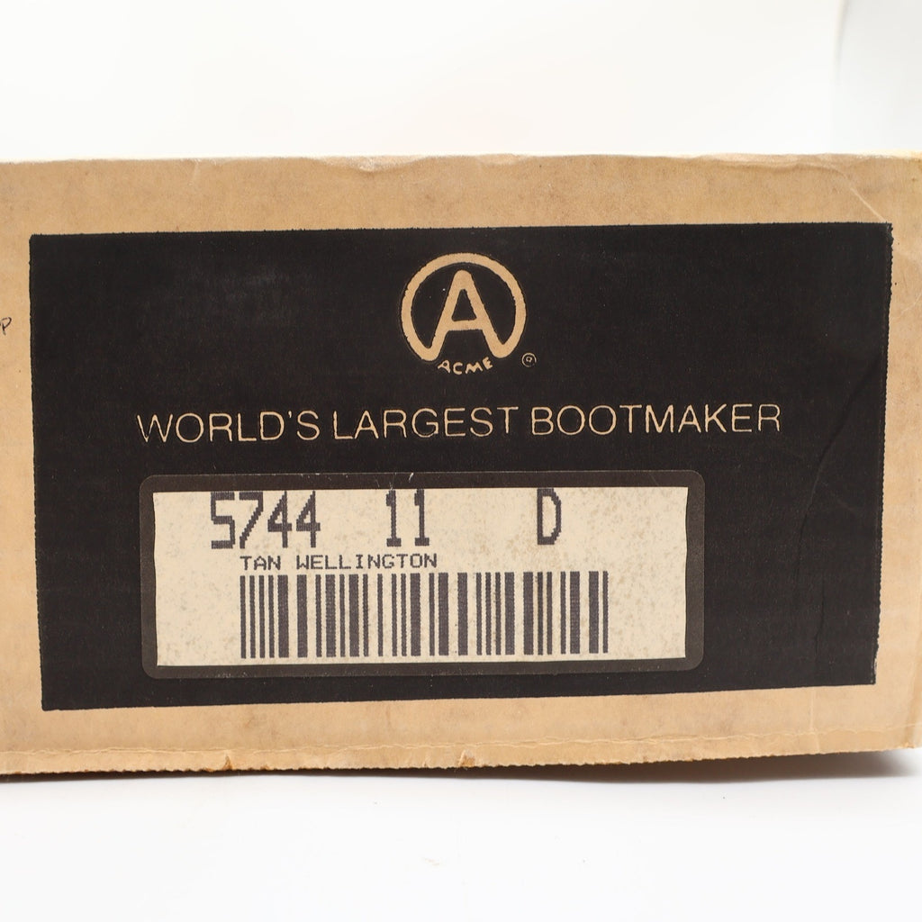 Vintage Acme Western Cowboy Boots Men 11.5 D Brown Leather NOS Box 70s