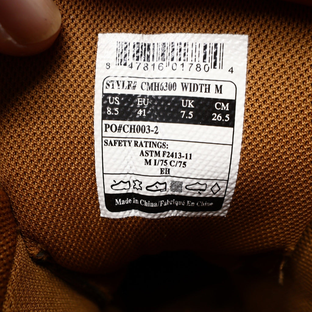 Carhartt Work Boots Mens 8.5 M Brown Leather Waterproof 6" Hiker Safety Toe NIB