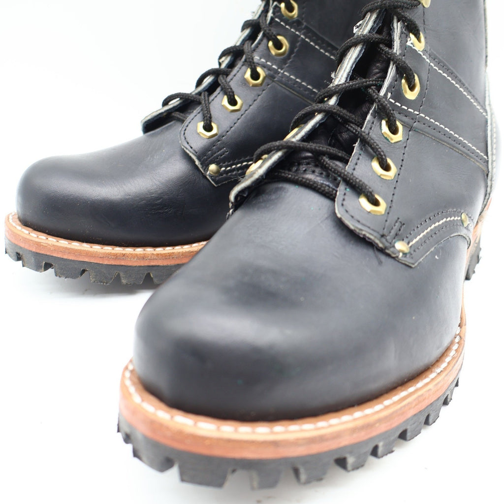 Carolina Logger Boots Mens 8 EE Vintage USA Black Leather Work Boots 961 NEW