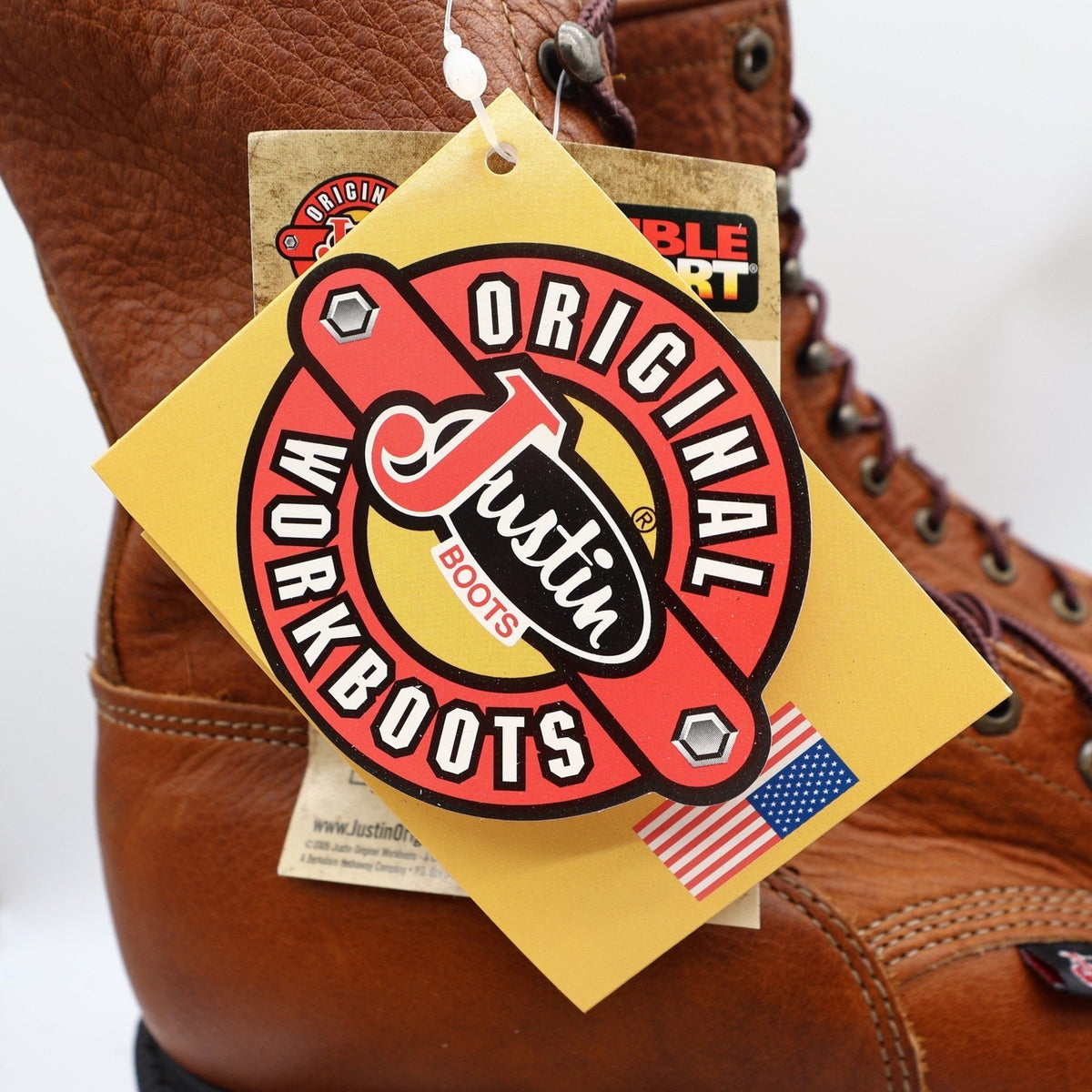 Justin 762 Work Boots Mens 13D Copper Caprice Leather Made in USA New With Box