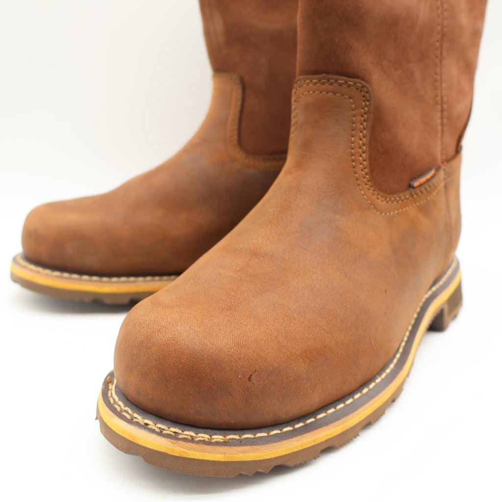 Carhartt Waterproof Pull-On Work Boot Mens 9 Brown Leather Soft Toe CMP1053 - take2supply