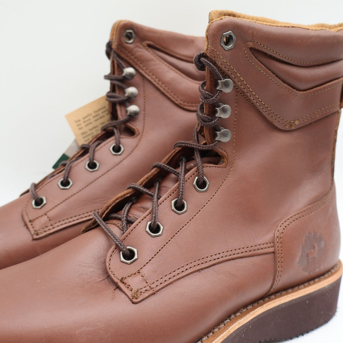 Lake of the Woods Work Boots Mens 9.5 D Vintage Brown Leather Made in USA 3900 - take2supply