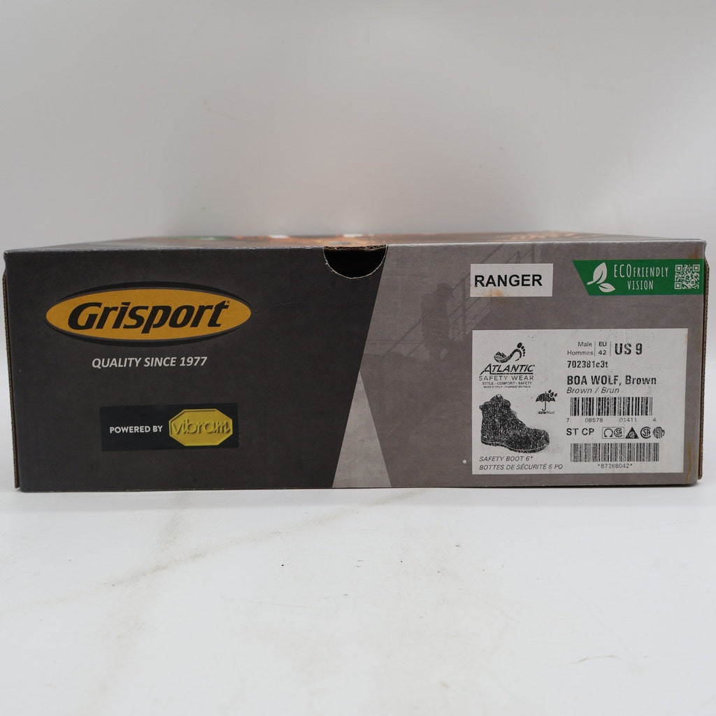 Grisport BOA Wolf Safety Boots Mens 9 Brown Leather Waterproof Vibram 702381c3t