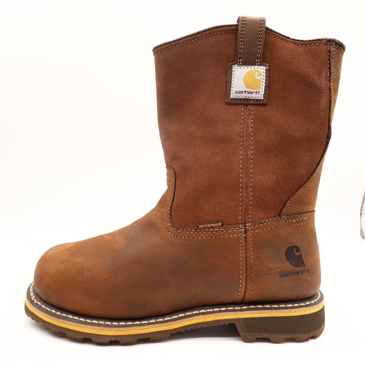 Carhartt Waterproof 10-Inch Pull-On Work Boot Mens 9.5M Brown Leather NEW