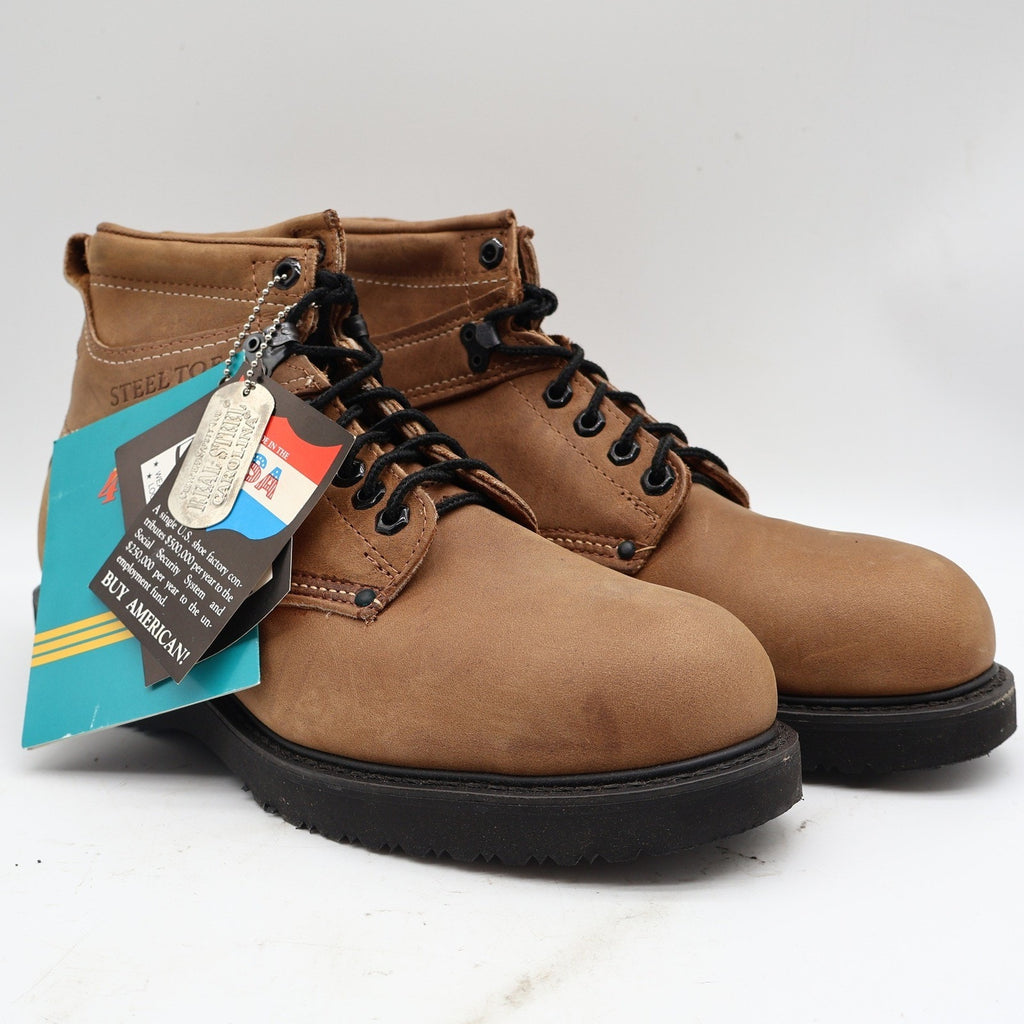 Carolina Steel Toe Work Boots Mens 9.5 D Vintage USA Leather Brown 139 Y2K NIB - take2supply
