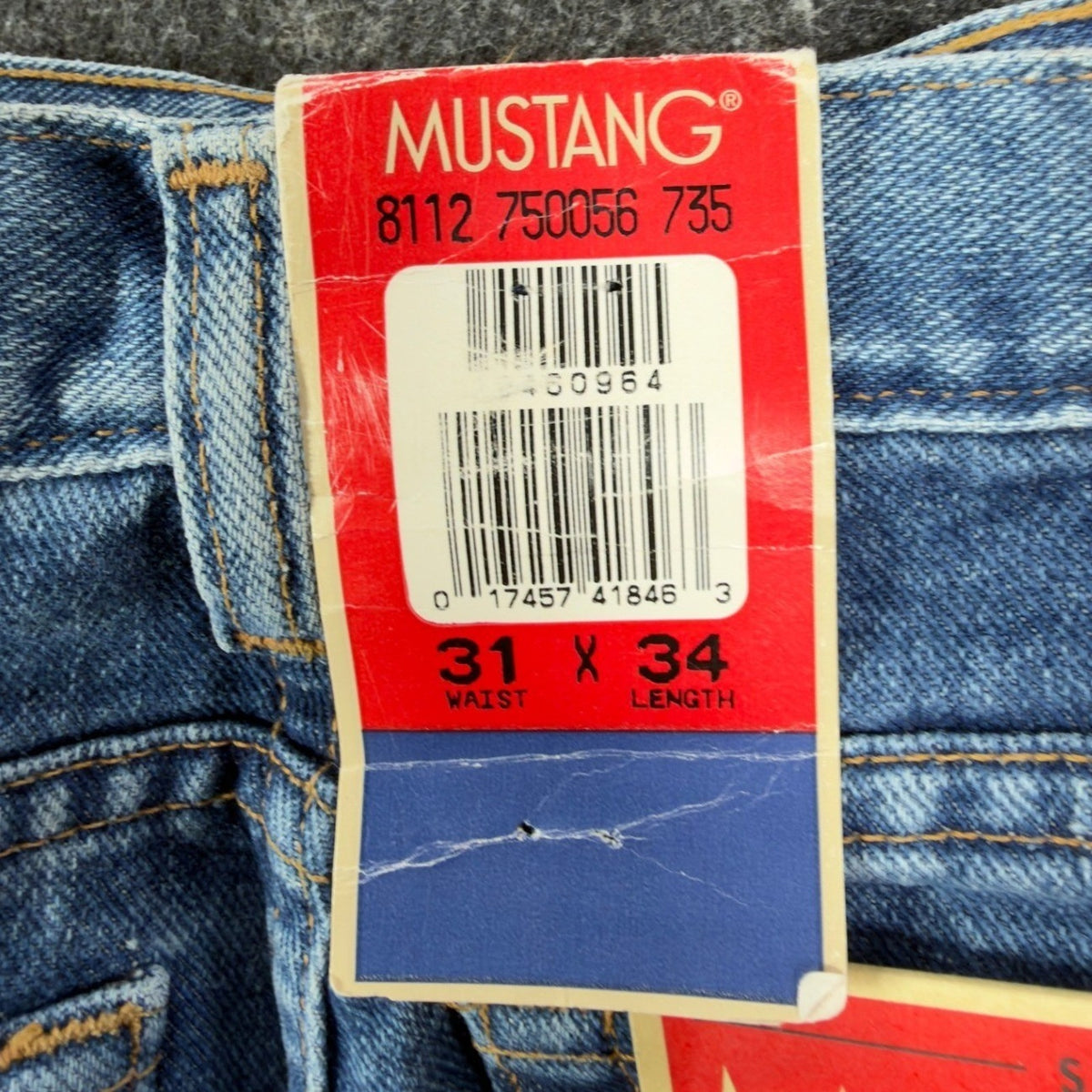 Mustang Vintage 90s Model 415 Jeans Mens 31x34 Blue Cotton NWT Deadstock