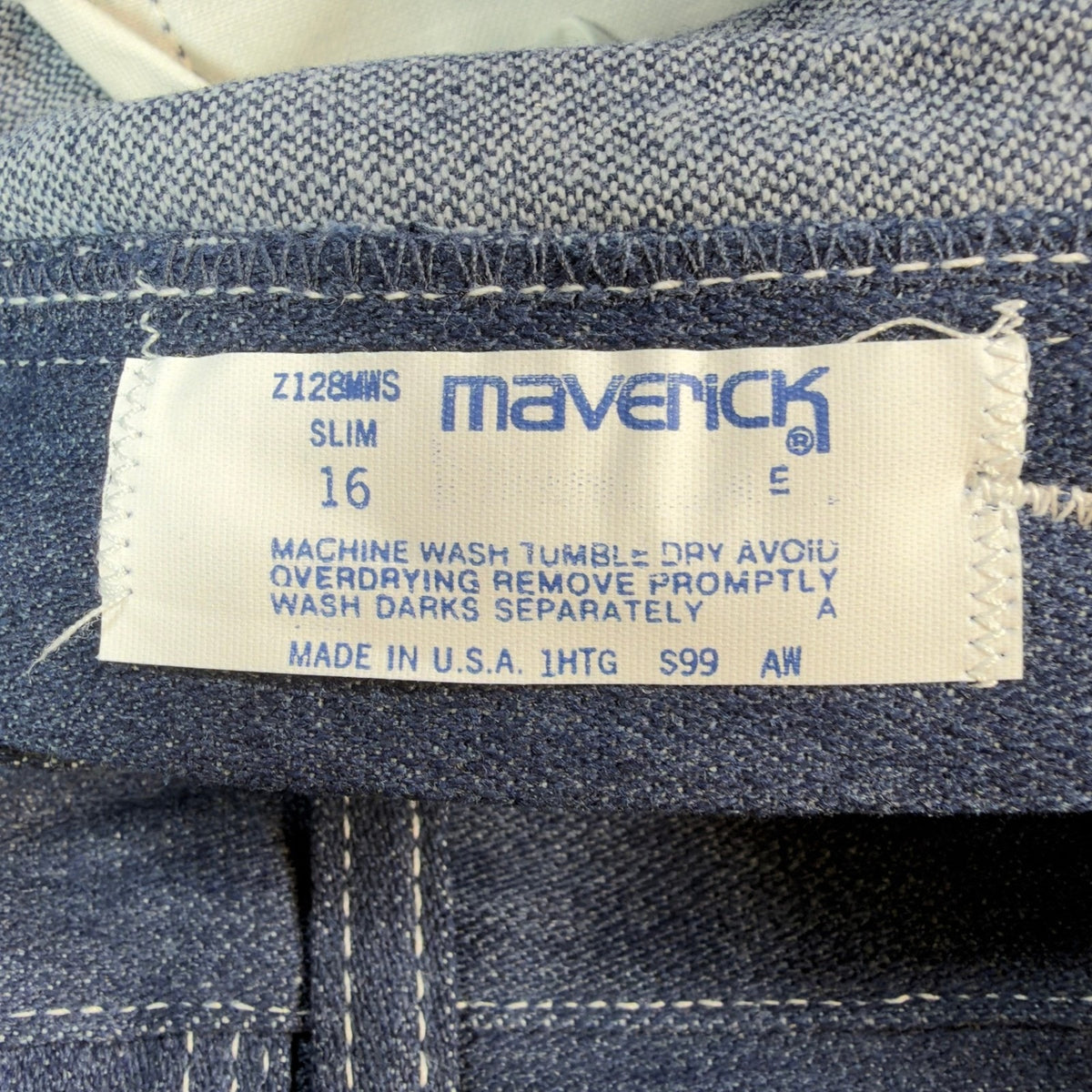 Maverick Vintage 70s Jeans Boys 16 Slim USA Blue Denim NWT Z128MNS 26x29