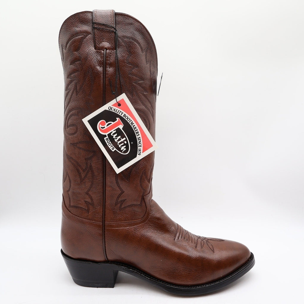 Justin Vintage 1450 Western Cowboy Boots Mens 9 D Tan Brown Leather NIB NWT