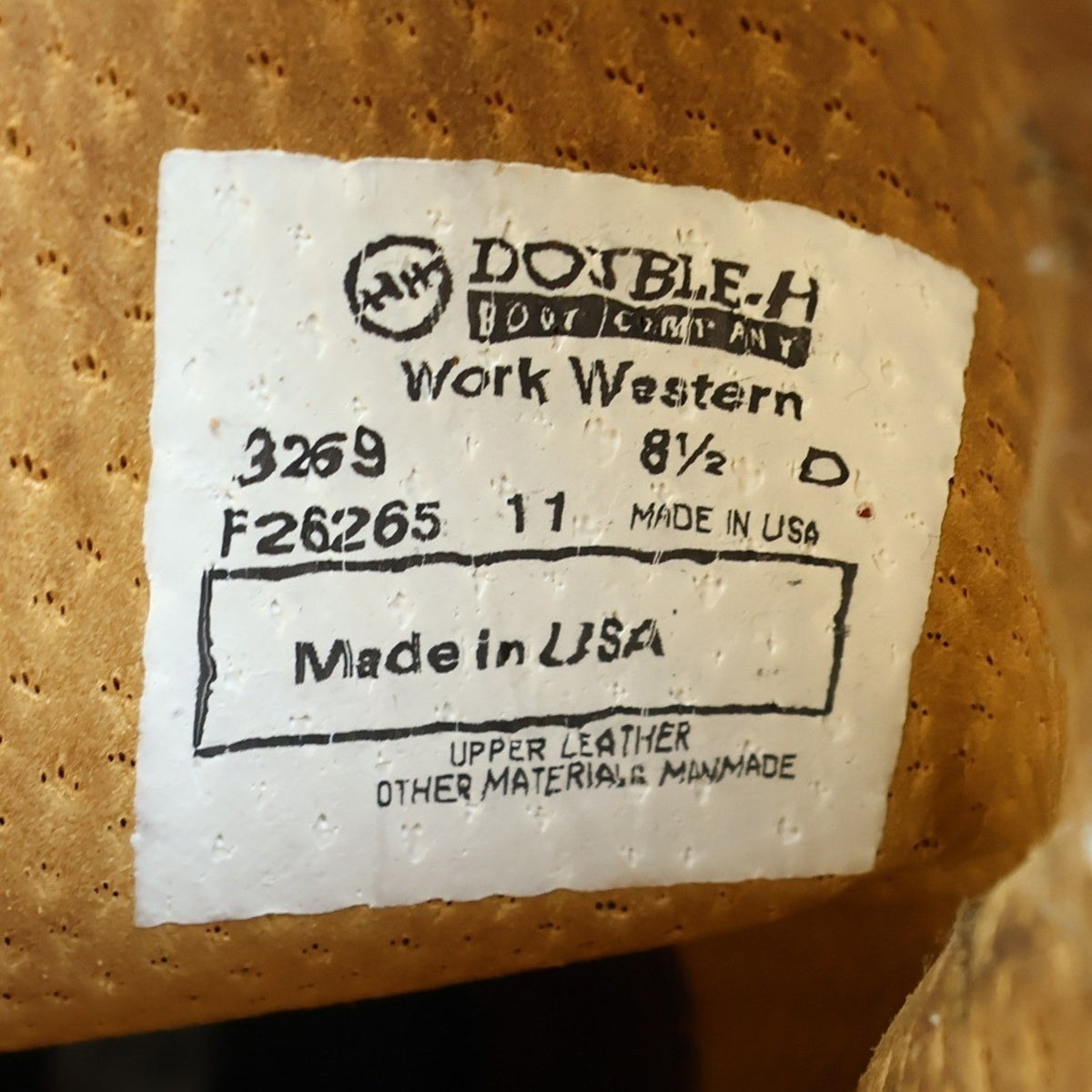 Double-H 3269 12" Work Western Boots Mens 8.5 D Black Walnut Leather NWT - take2supply