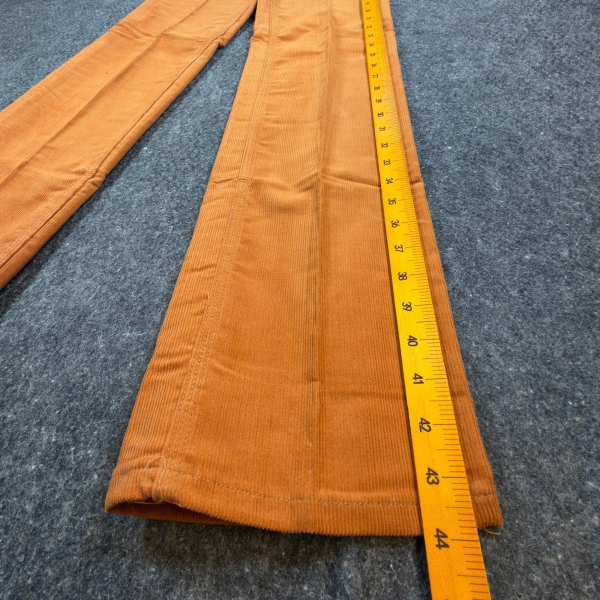 Maverick Vintage 70s Corduroy Flare Pants Juniors 7 Orange Deadstock NWT USA - take2supply