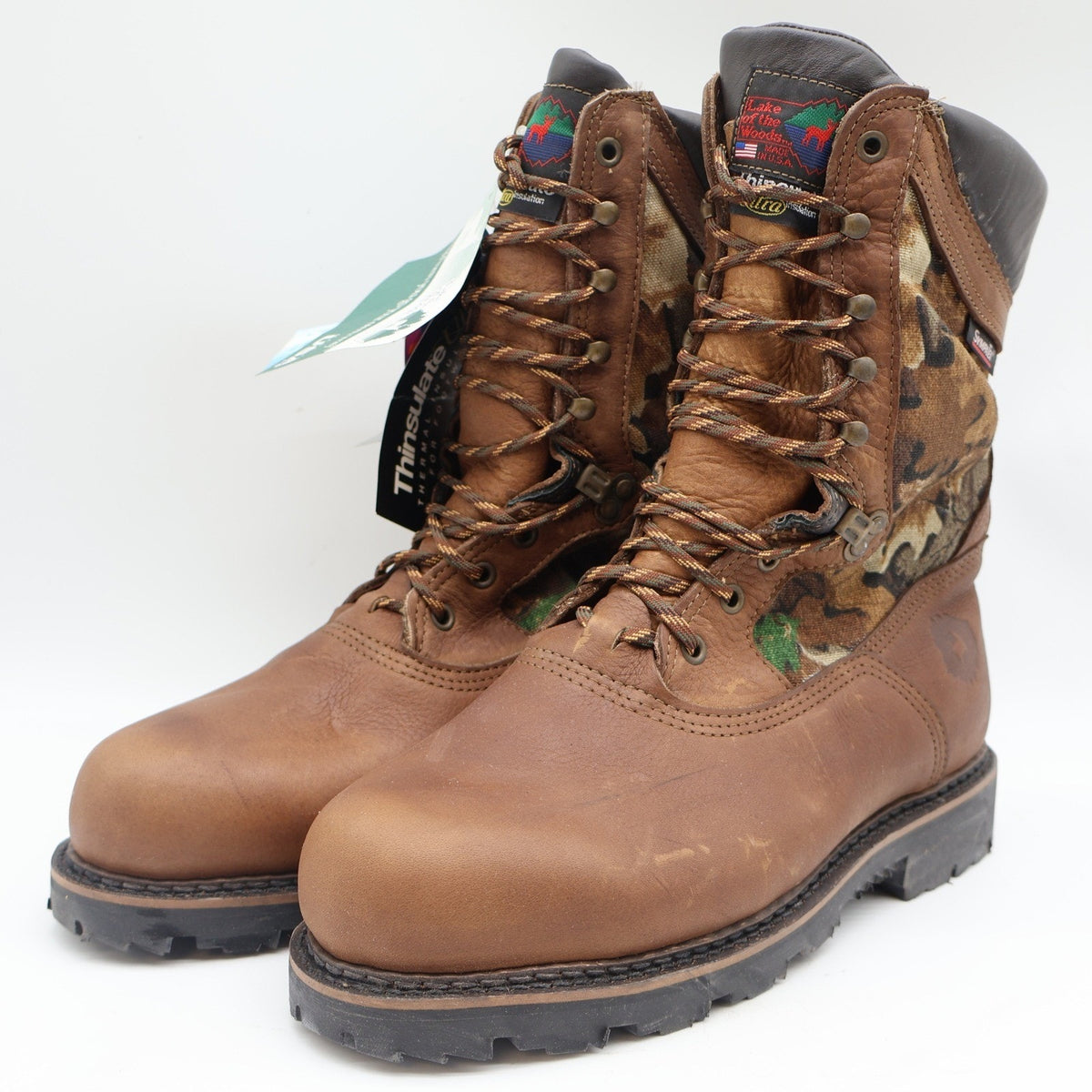 Lake of the Woods Hunting Boots Mens 9.5 D Vintage USA Camo 800g Thinsulate 5263 - take2supply