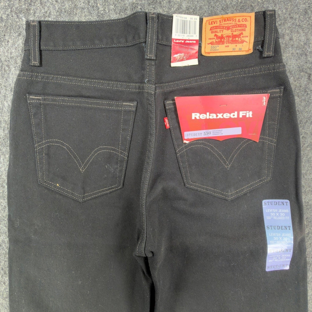 Levi's Y2K 550 Relaxed Fit Jeans Boys 30x30 Black Cotton Denim NWT