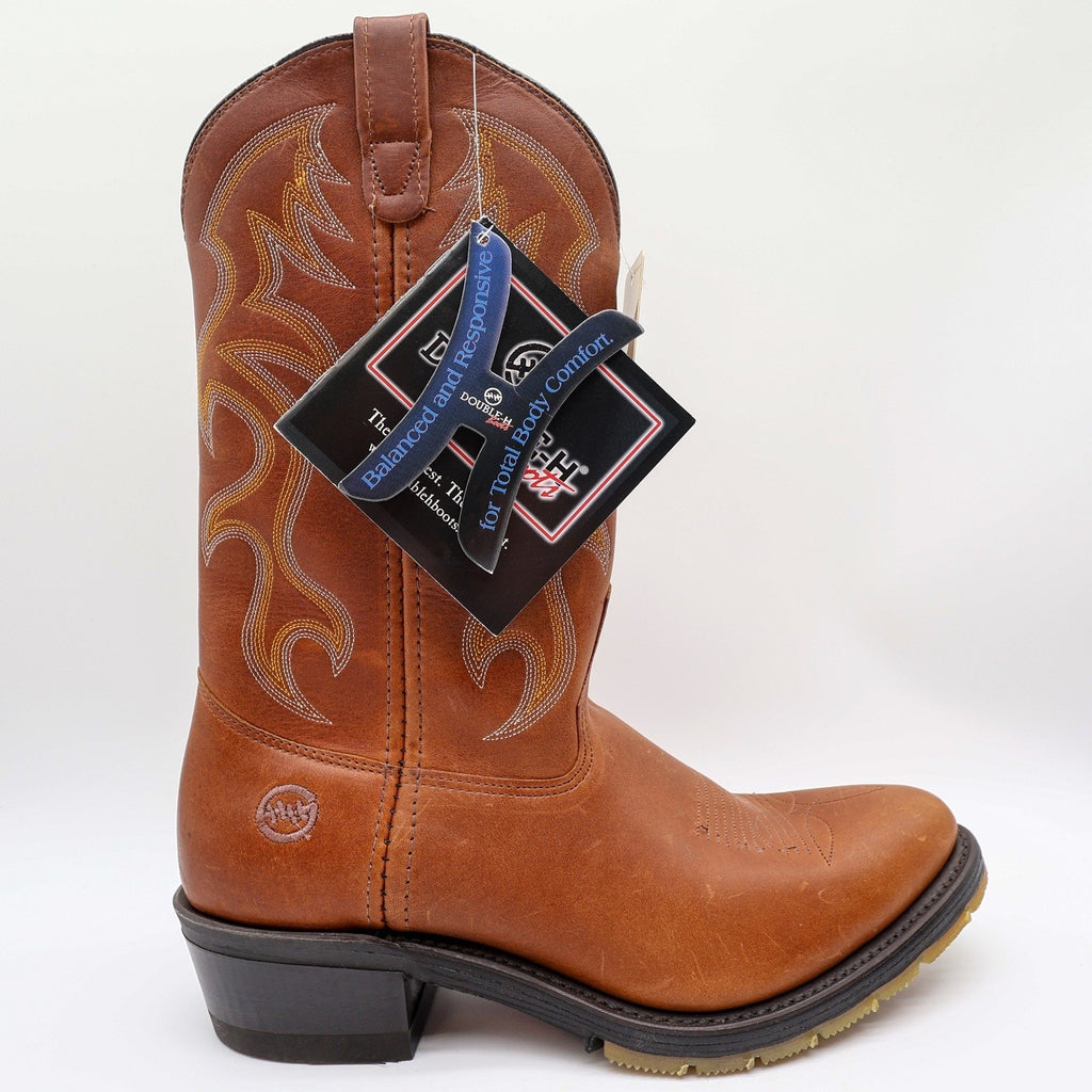 Double-H 3229 AG7 Brown Leather Western Work Boots Men's 10.5D NWT Deadstock