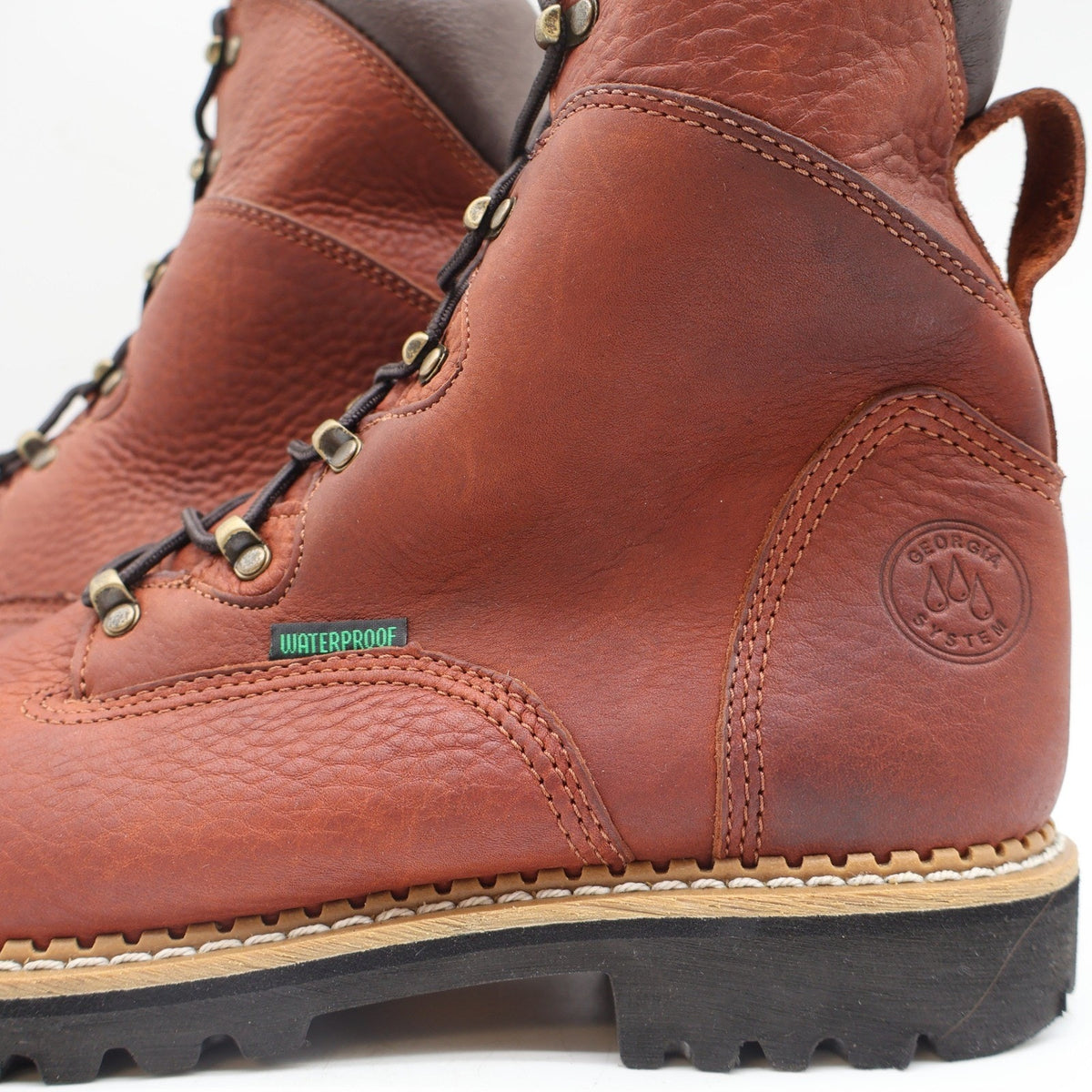 Georgia Boot Renegade Work Boots Mens 10.5 M G8388 Brown Leather Steel Toe WP