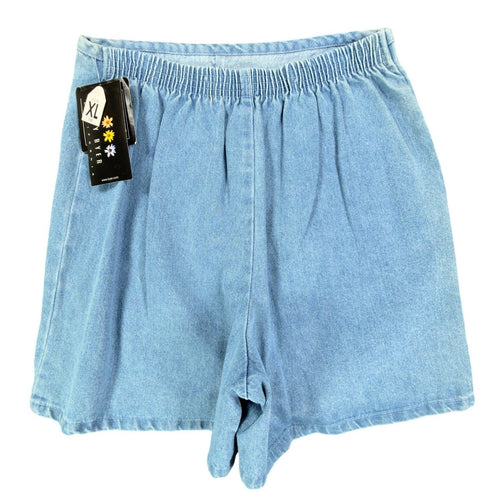 Amy Byer Vintage Y2K Skort Girls XL Blue Cotton Denim NWT Rose Leopard Print - take2supply