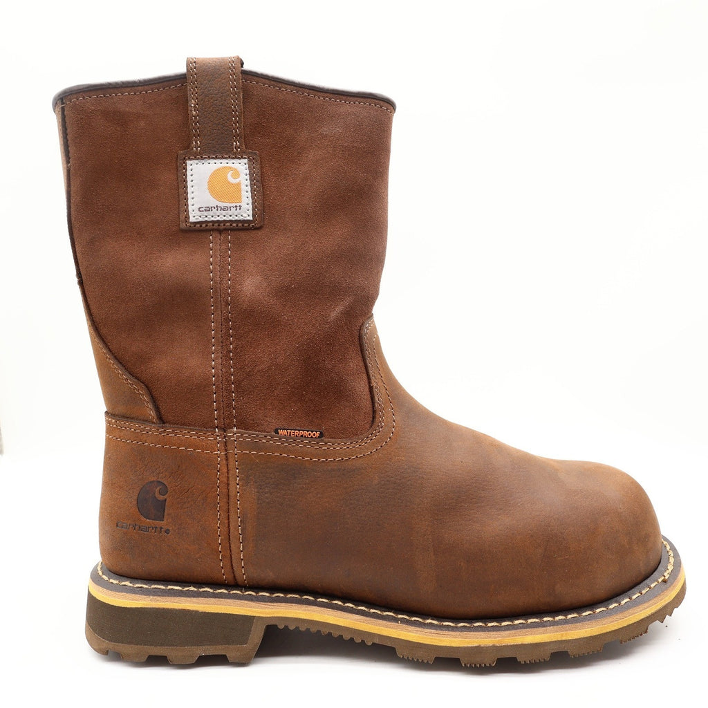 Carhartt Nano Composite Toe Pull-On Boot Mens 11W Brown Leather Waterproof NEW