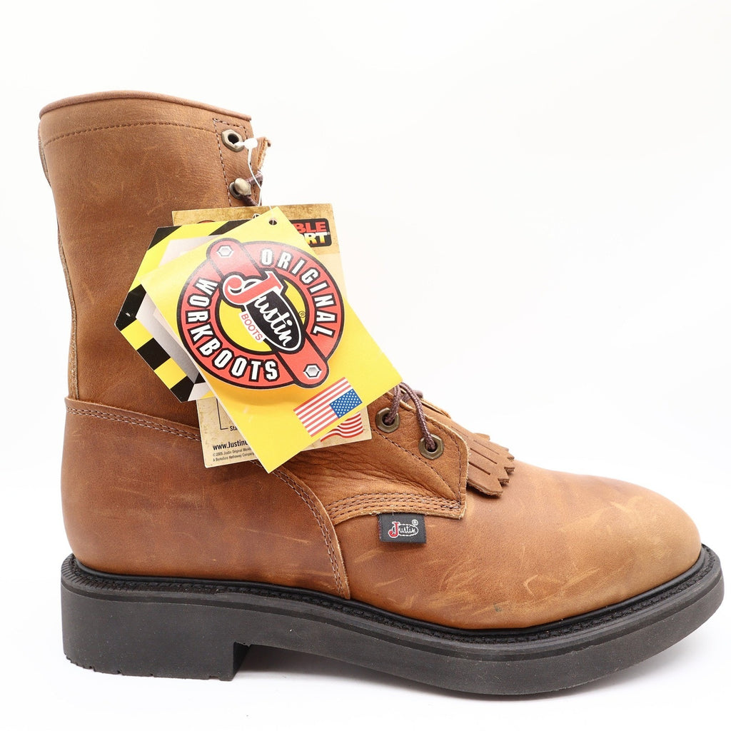 Justin Modern Work Boots Mens 11 D Aged Bark Leather Steel Toe 764 NWT Box