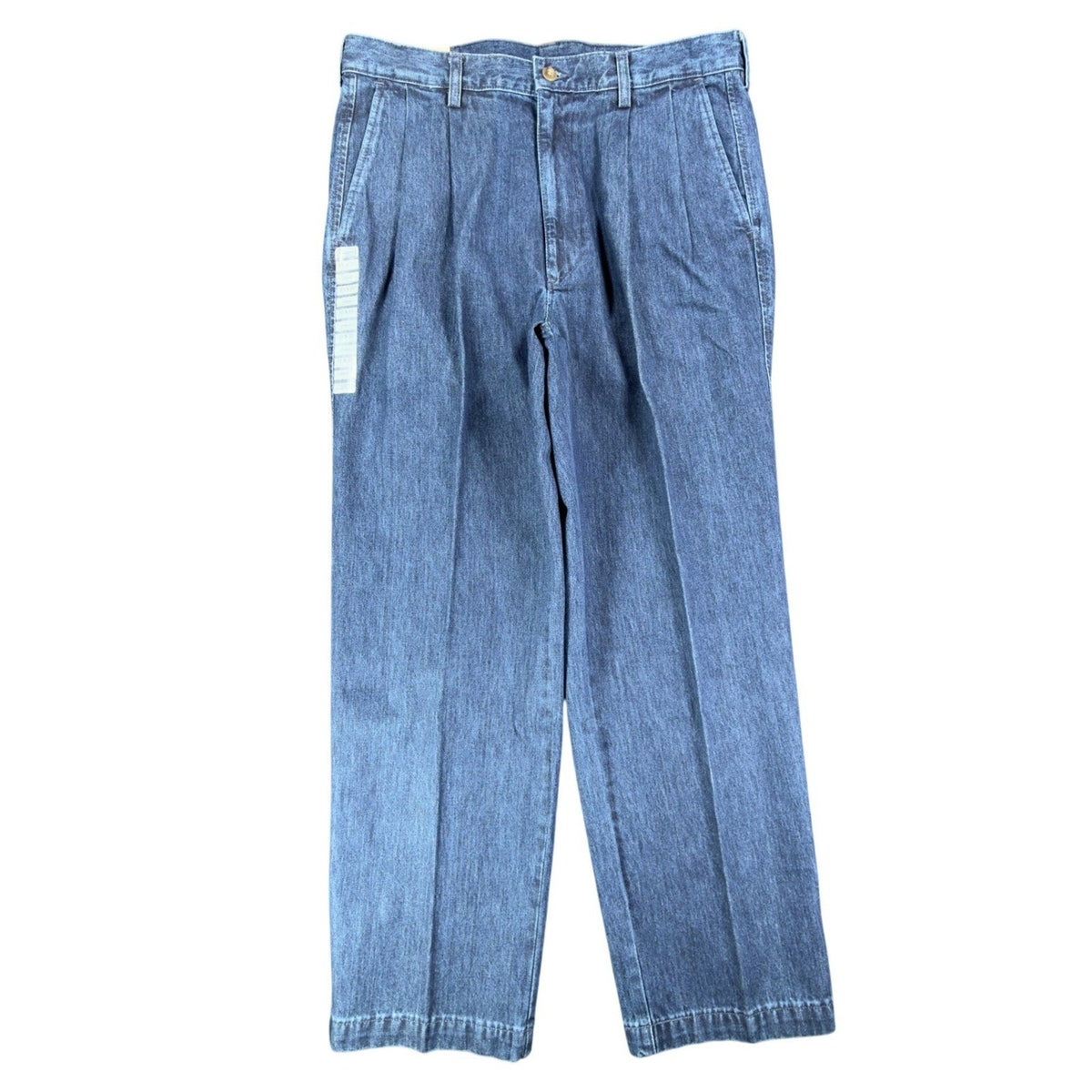 Haggar Y2K BL2K Denim Pants Mens 33x30 Blue Cotton Pleated New With Tags