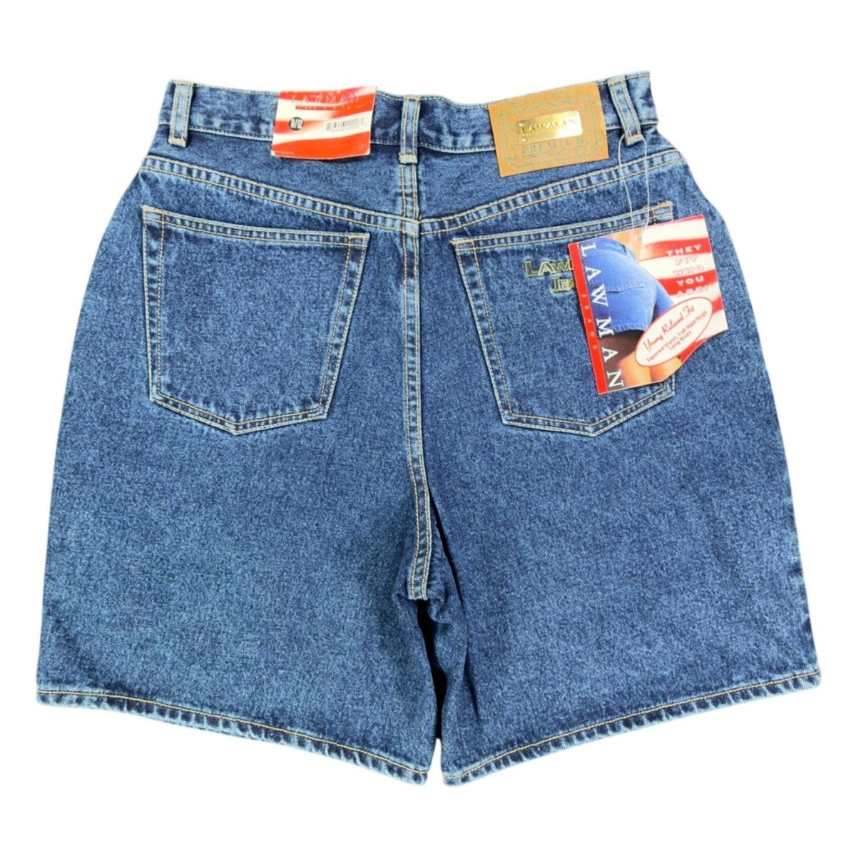 Lawman 90s Vintage High Rise Denim Shorts Womens 11/12 Blue NWT VERA YR77 - take2supply