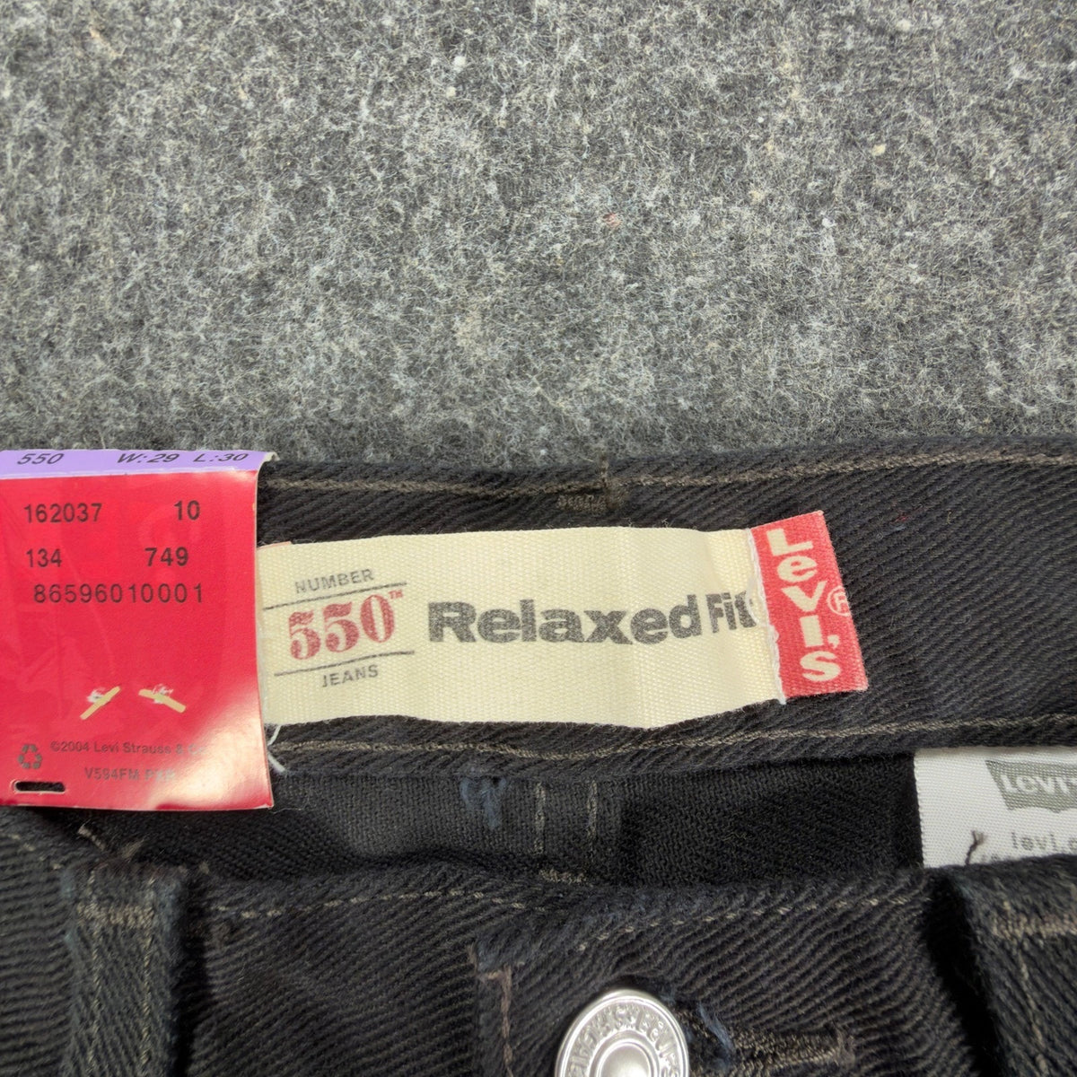 Levi's Y2K 550 Relaxed Fit Jeans Boys 29x30 Black Cotton Deadstock NWT