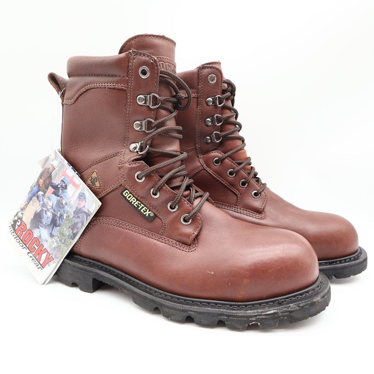 Rocky 2000s Steel Toe Ranger Work Boots Mens 9 Brown Leather Gore-Tex NIB