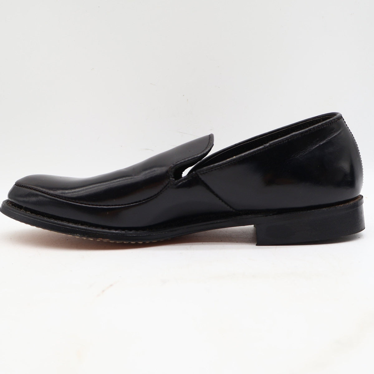 Vintage Cedar Crest Black Leather Moc Toe Slip-On Dress Shoes Boys' 14 Deadstock