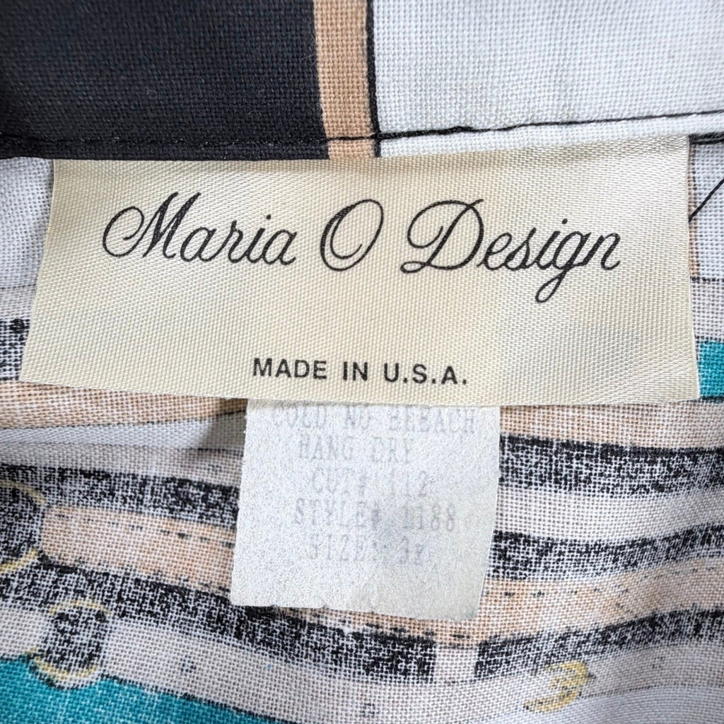 Maria O Design Vintage 90s Western Shirt Womens 3X Teal Cotton Equestrian Print - take2supply