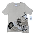 Company Collection Knit Top Womens Small Vintage 90s Tan Seashell Starfish USA