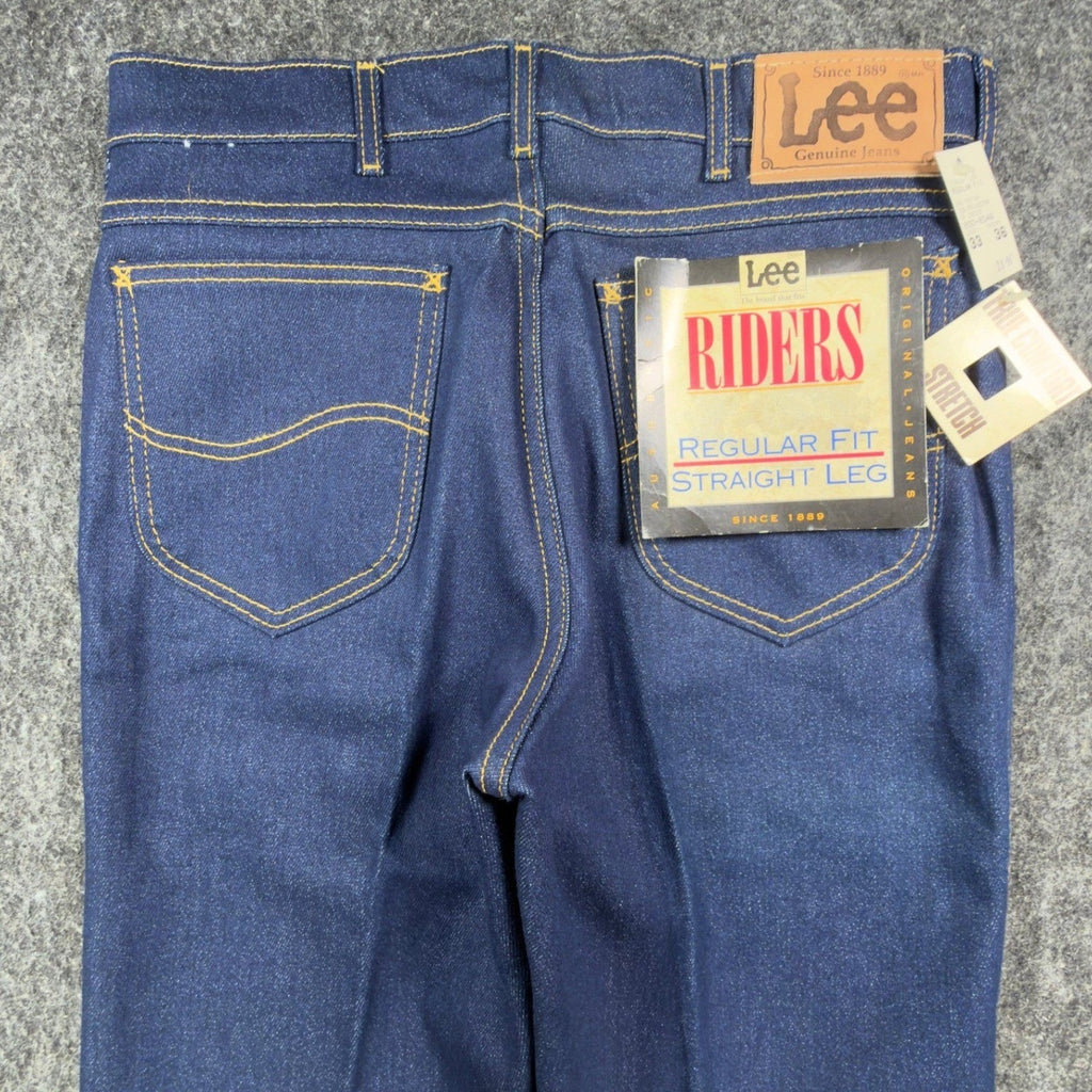 Lee Vintage 90s Riders Straight Leg Jeans Mens 33x36 Dark Indigo NWT Made in USA