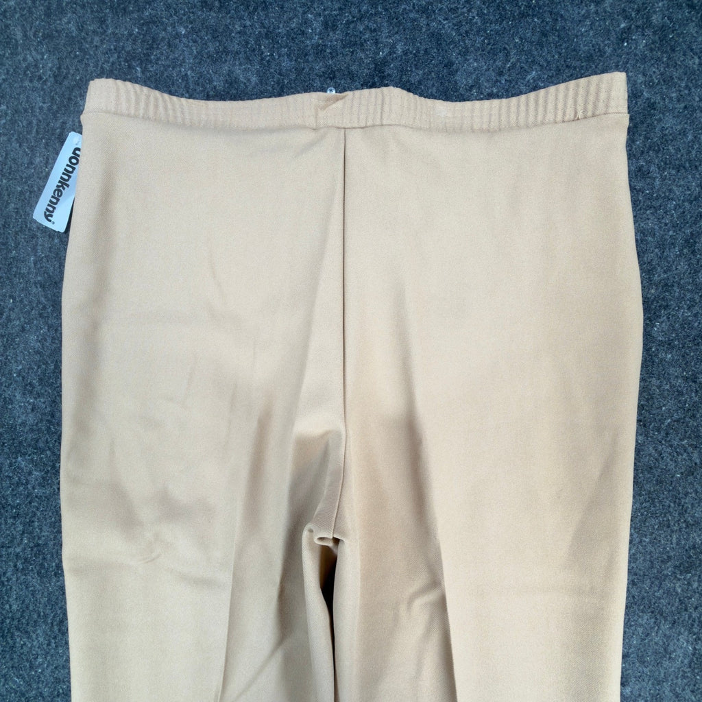 Donnkenny Pants Mens 32 Vintage 80s Tan Stretch Elastic Waist Made in USA 2701
