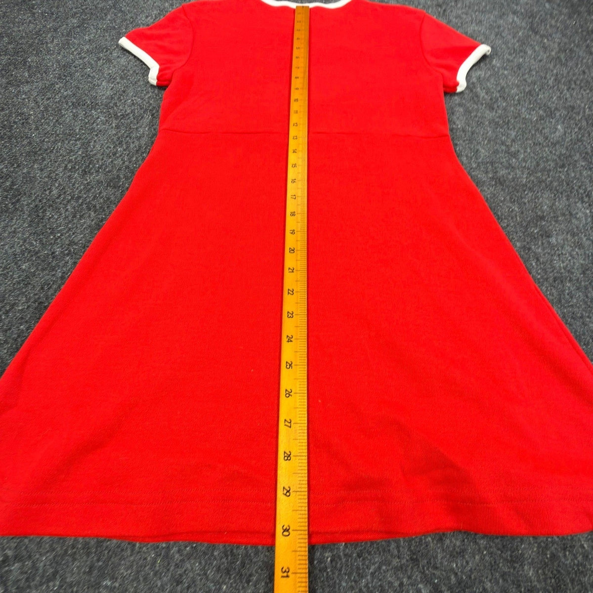 Angel Jones 70s Ringer Dress Womens Medium Red Acrylic Deadstock New - take2supply
