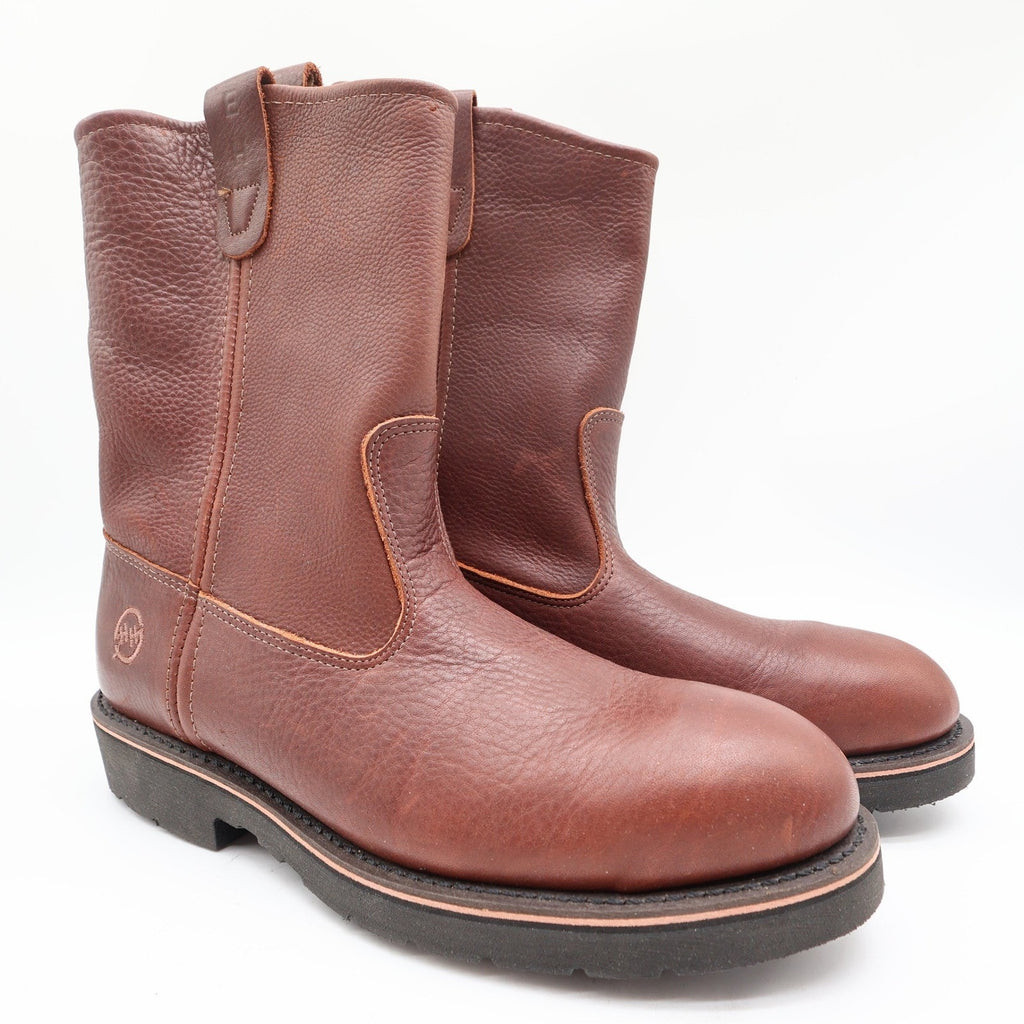 Double-H Boots Steel Toe 10 D Mens Brown Leather Vintage Y2K Work Boots New Box