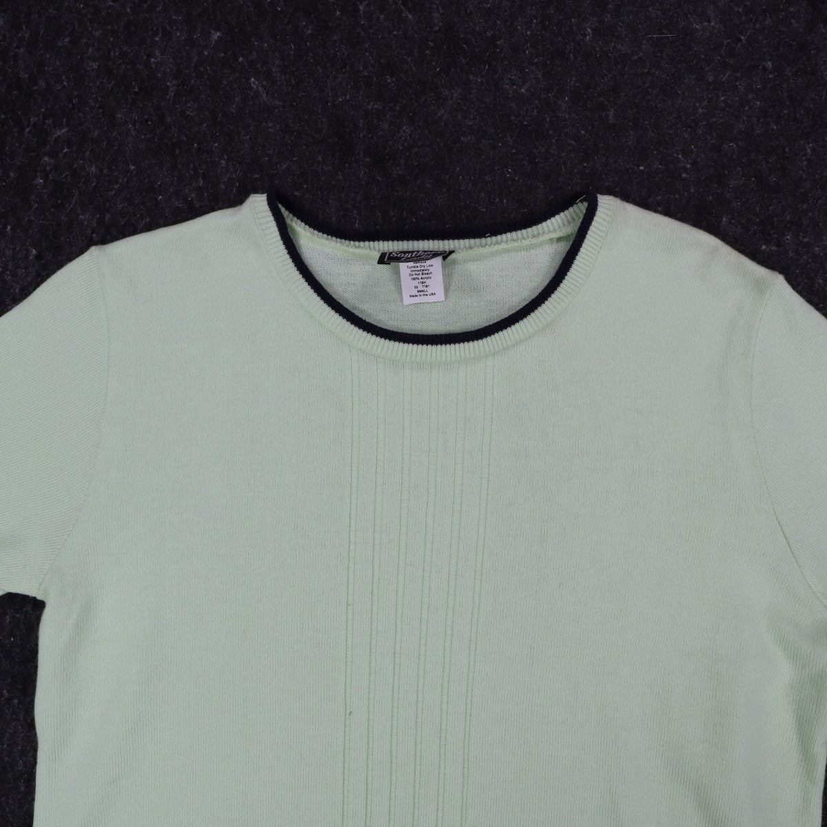 Southern Lady Short Sleeve Sweater Womens Small Vintage Bonsai Green Knit USA