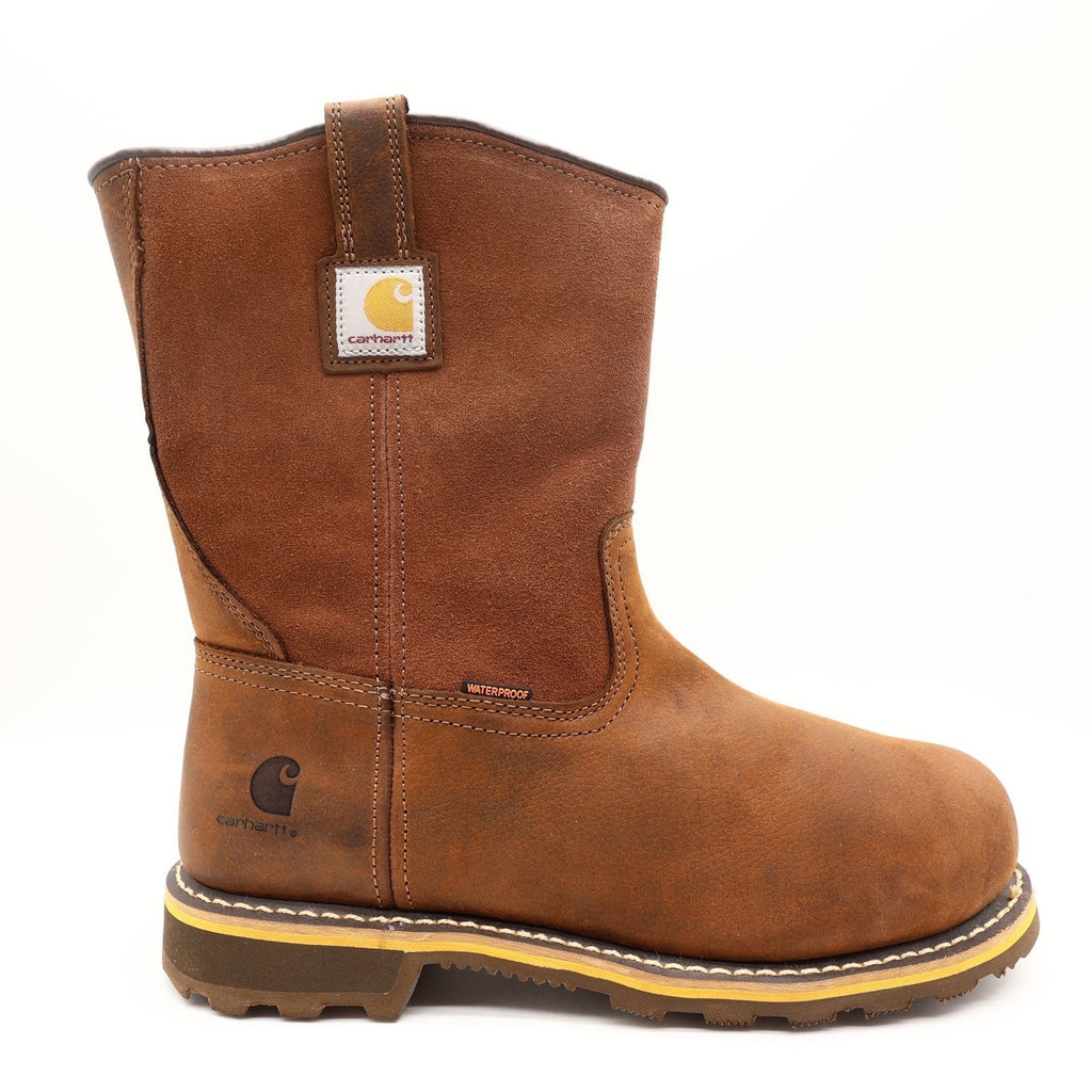 Carhartt Waterproof 10-Inch Pull-On Work Boot Mens 12 Brown Leather New CMP1053 - take2supply