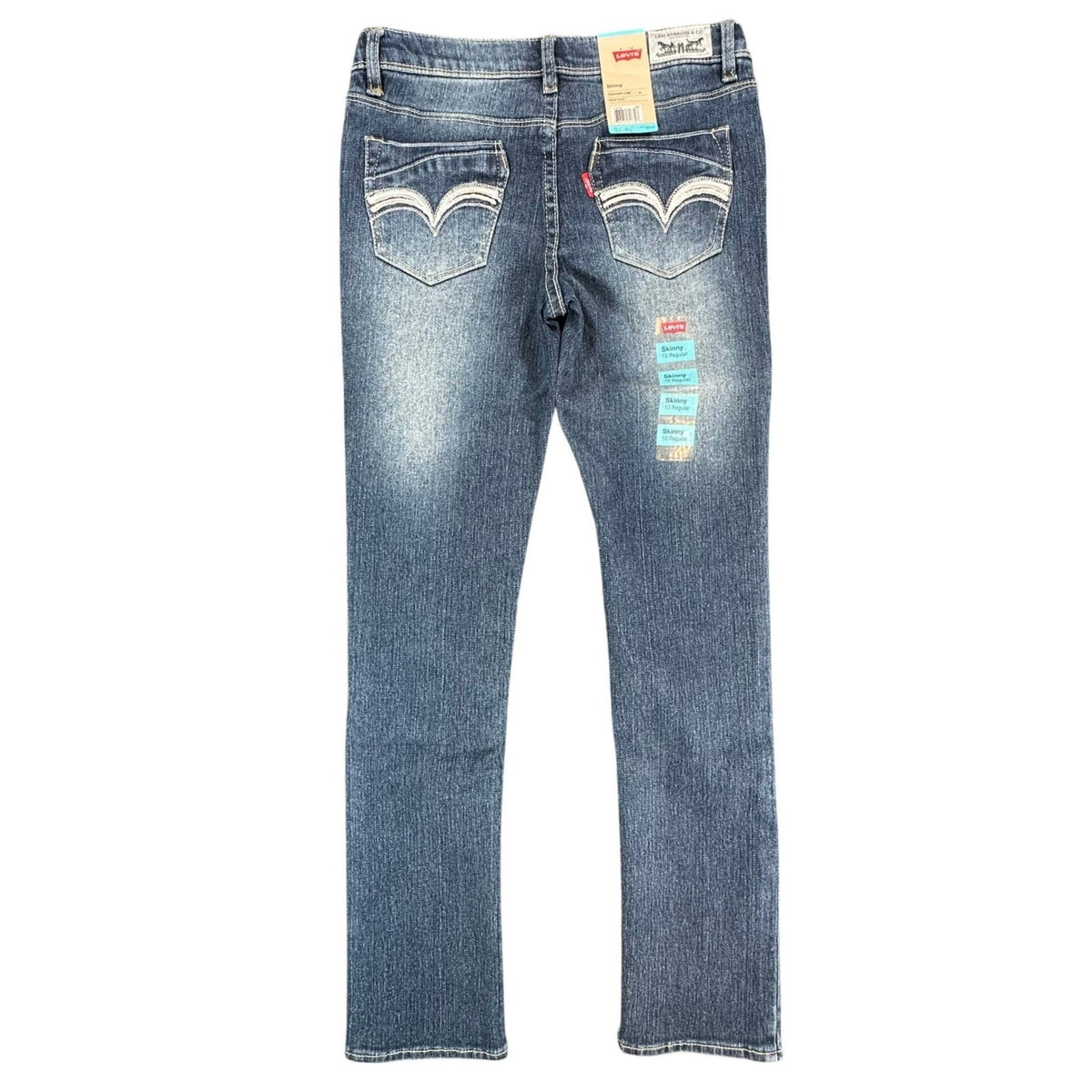 Levi's Skinny Jeans Girls 10 Blue Denim Stretch Adjustable Waist Ramie NWT