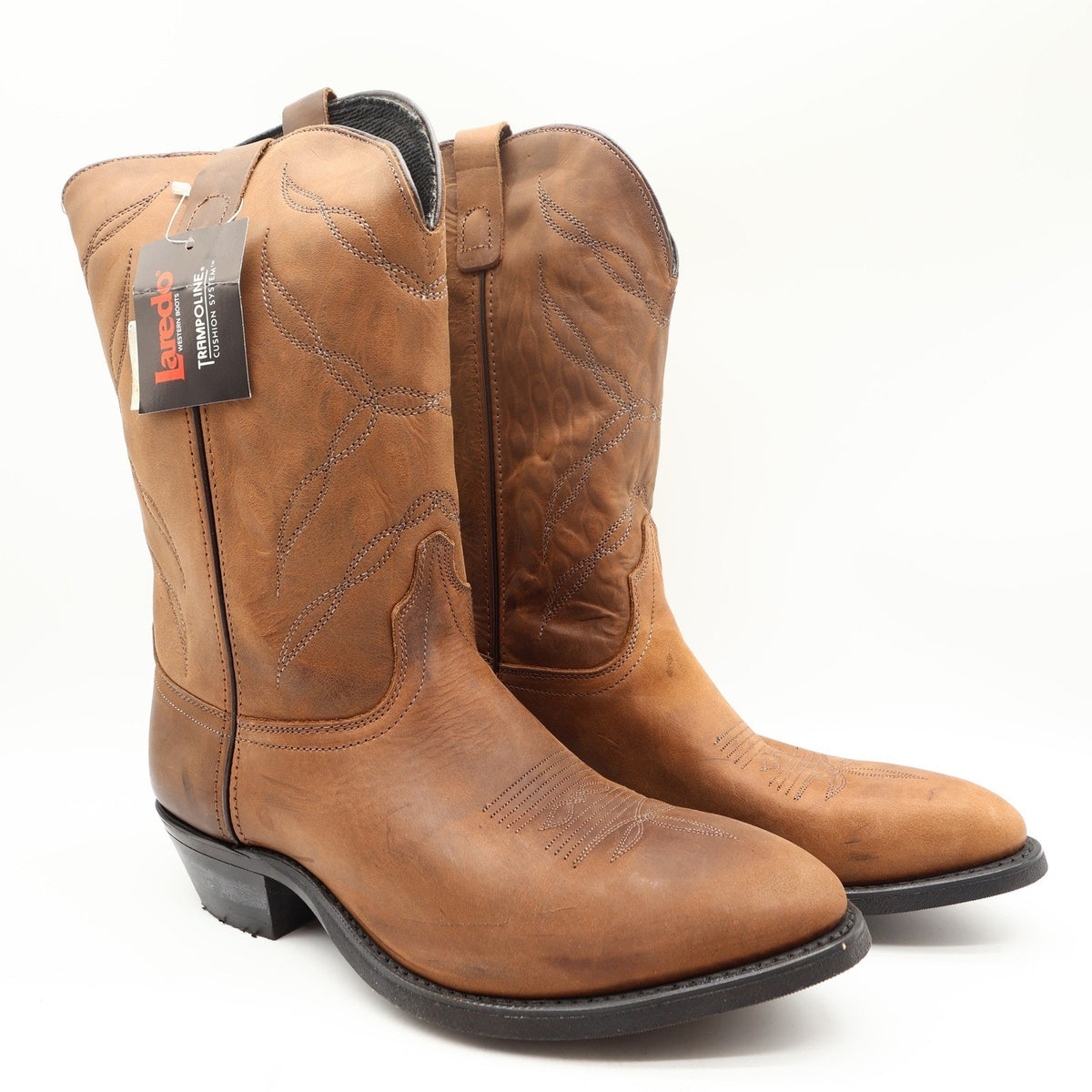 Laredo 28-1805 Tan Leather Western Cowboy Boots Men's 11 EE Wide USA Made NWT