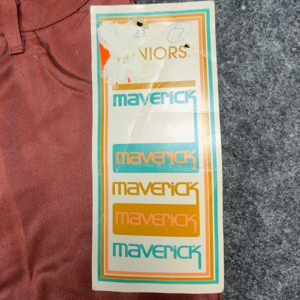Maverick 70s Vintage Flare Pants Juniors 7 Rust Red Polyester Deadstock NWT
