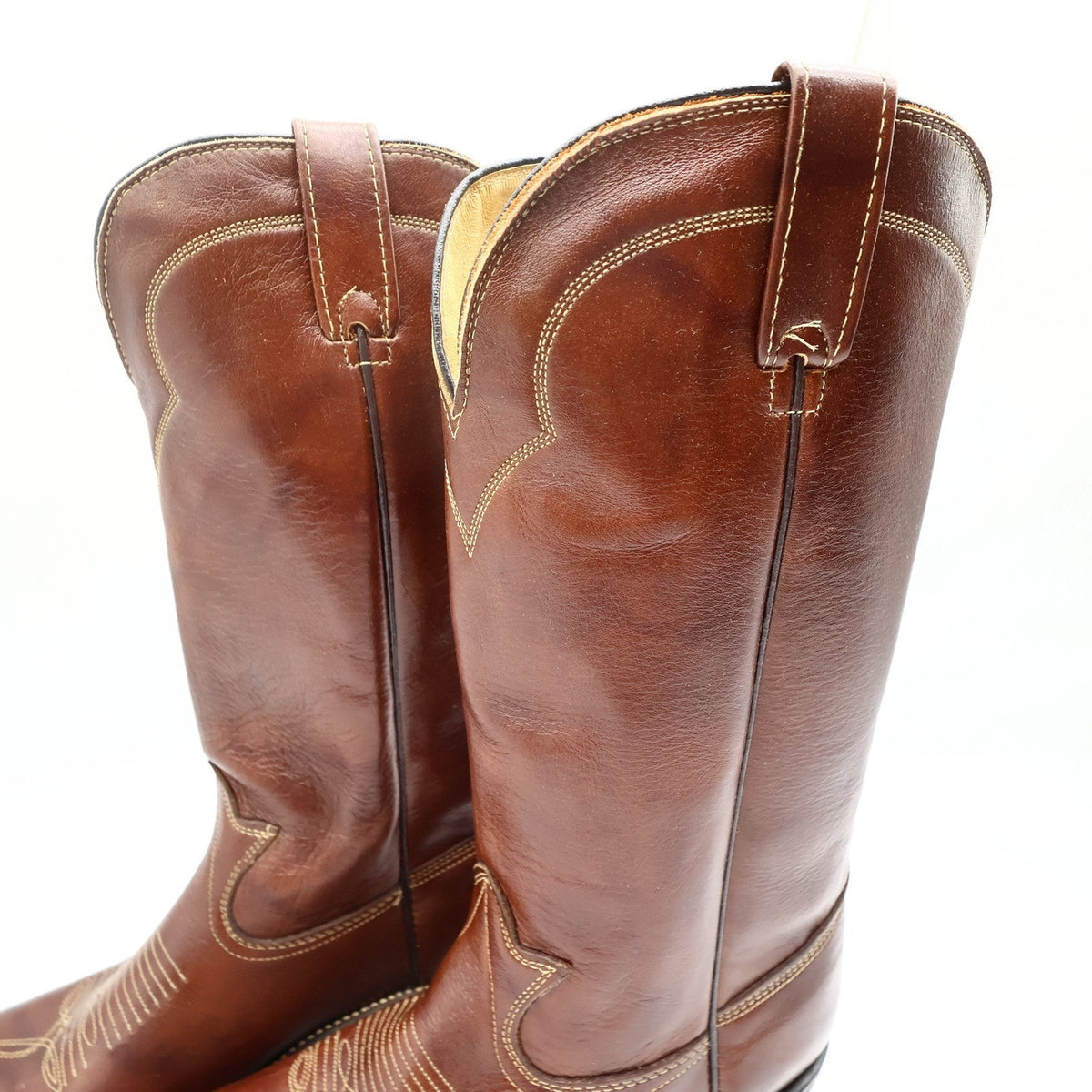 Laredo Vintage 90s Western Boots Mens 9 D Chocolate Brown Leather 2723 NIB - take2supply