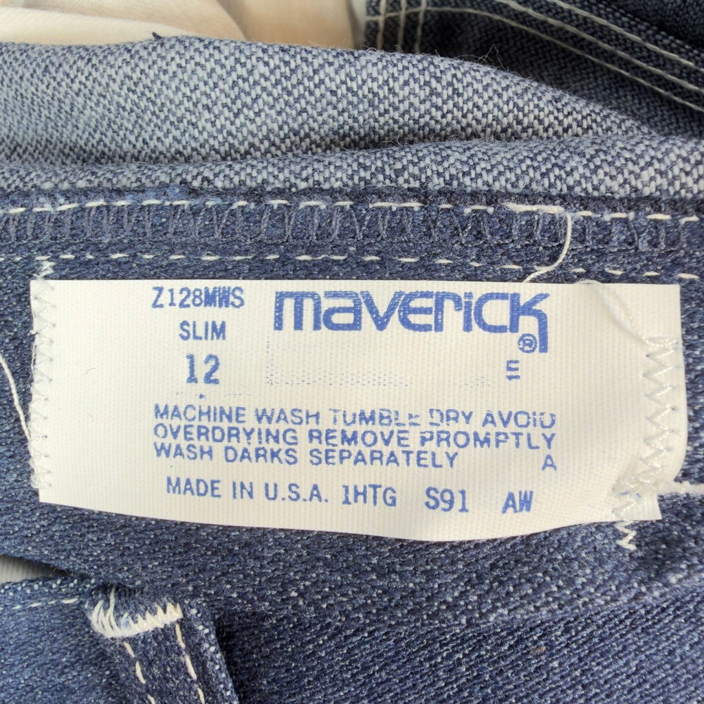 Maverick Vintage 70s Jeans Boys 12 Slim USA Blue Denim NWT Z128MNS 24x27