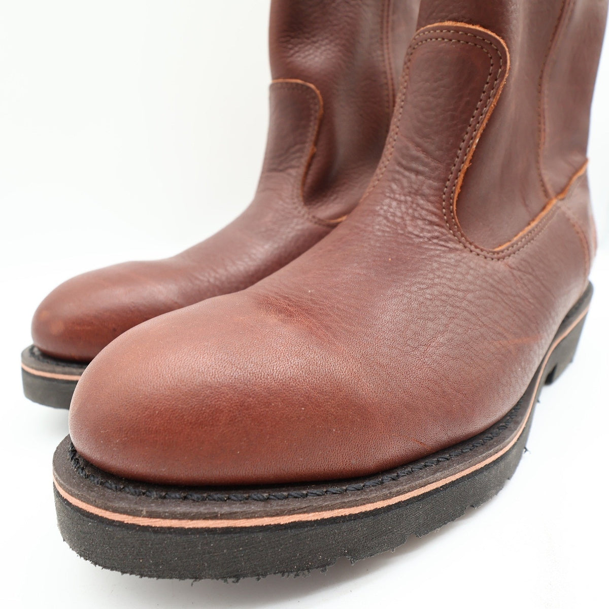 Double-H Boots Steel Toe 10 D Mens Brown Leather Vintage Y2K Work Boots New Box