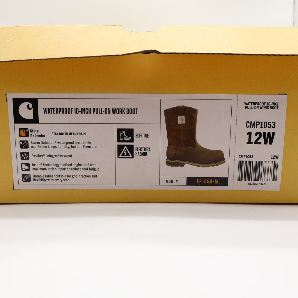 Carhartt CMP1053 Pull-On Work Boot Mens 12W Brown Leather Waterproof New