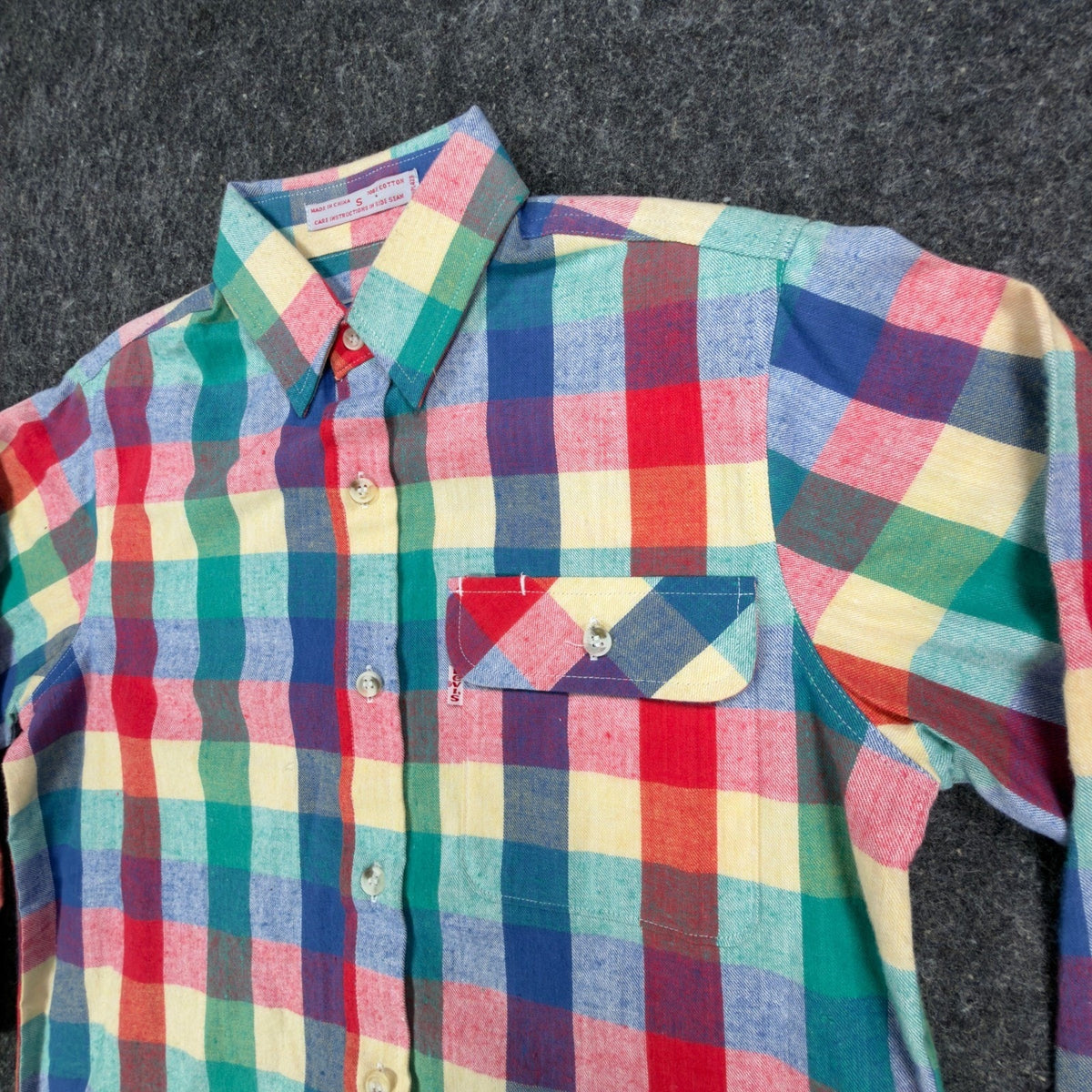 Levi's Vintage 80s Plaid Flannel Shirt Boys S Multi-Color Cotton New - take2supply