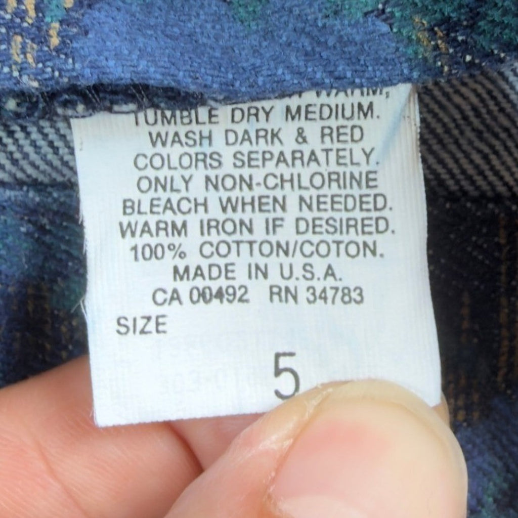 Lee Vintage 90s Tapered Rider Jeans Juniors 5 Blue Floral Cotton NWT Made in USA