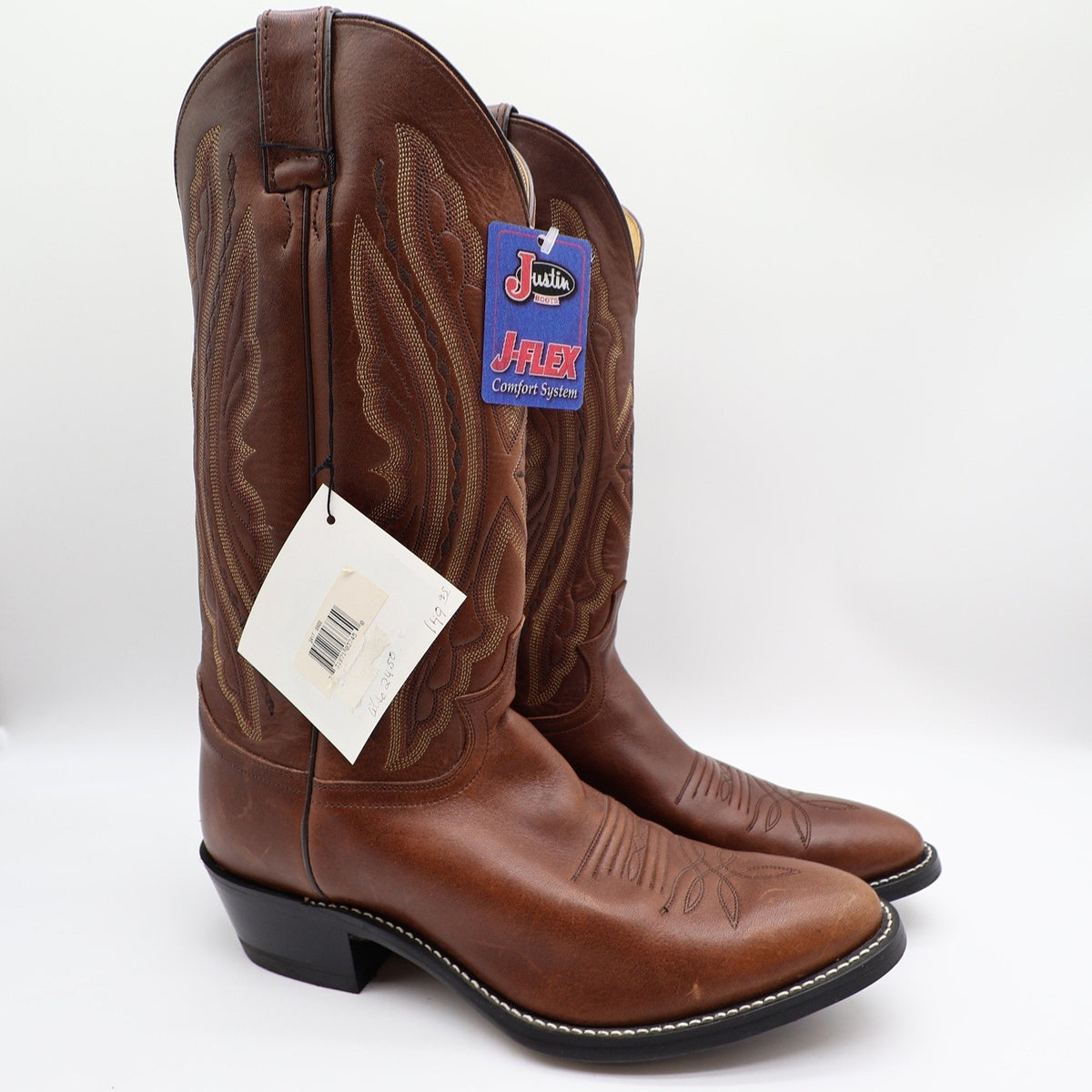 Justin 2417 Cowboy Boots Mens 9 D Coffee Saltillo Brown Leather NWT