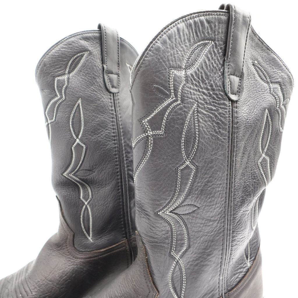 Double-H Western Cowboy Boots Mens 12EE Black Leather NWT Made in USA 3294