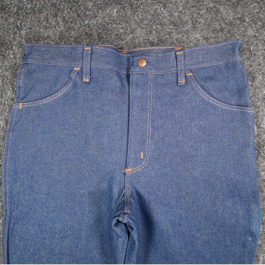 Maverick Western Boot Jean Boys Husky 18 W34 L30 Vintage USA Indigo Denim NOS