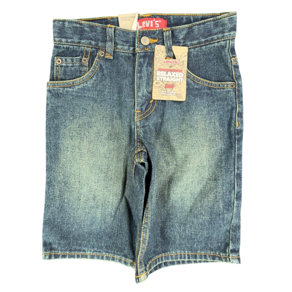 Levis Y2K 549 Relaxed Straight Shorts Boys 6 Blue Ramie Cotton NWT
