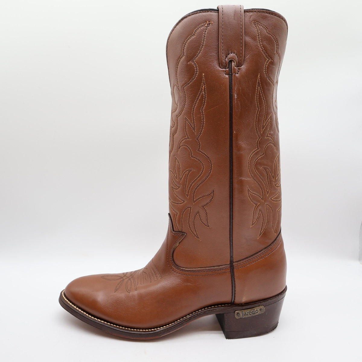 Laredo Vintage Cowboy Boots Mens 9 D Brown Leather NWT Deadstock Made in USA
