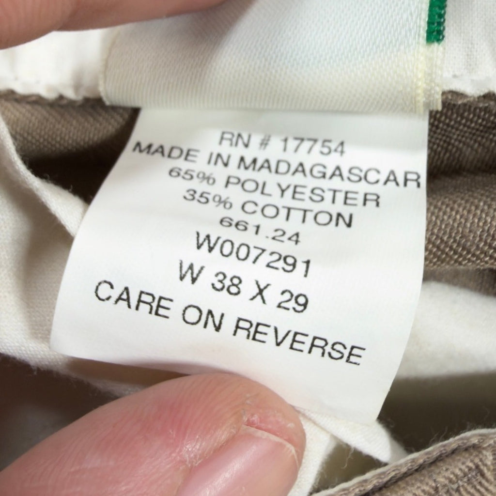 Key Industries Y2K Work Khakis Men 38x29 Tan Poly Cotton NWT